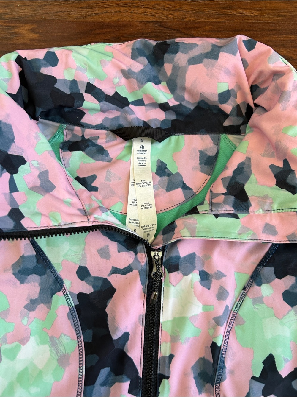 lululemon athletica Pink, Mint & Black Camouflage Utility Jacket - Picture 3 of 10